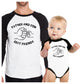 Father And Son Best Friends Fist Pound Dad and Baby Matching Black And White Baseball Shirts