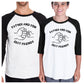 Father And Son Best Friends Fist Pound Dad and Kid Matching Black And White Baseball Shirts