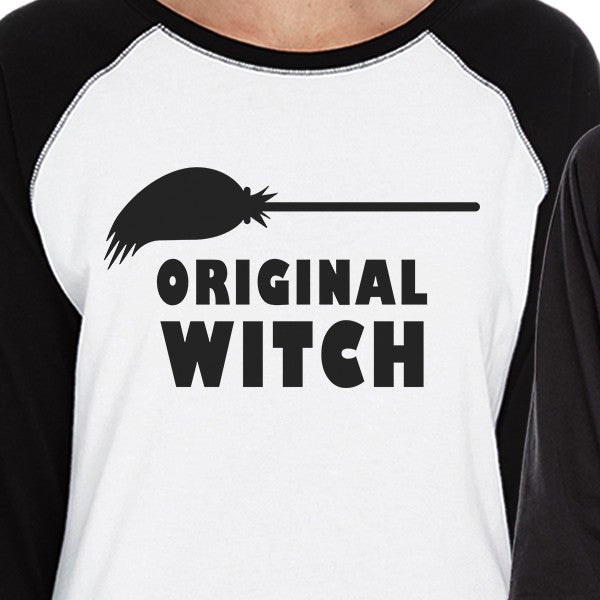 Original Witch And Witch In Training Mom and Kid Matching Black And White Baseball Shirts