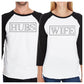Hubs And Wife Matching Couple Black And White Baseball Shirts