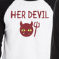 Her Devil His Angel Matching Couple Black And White Baseball Shirts