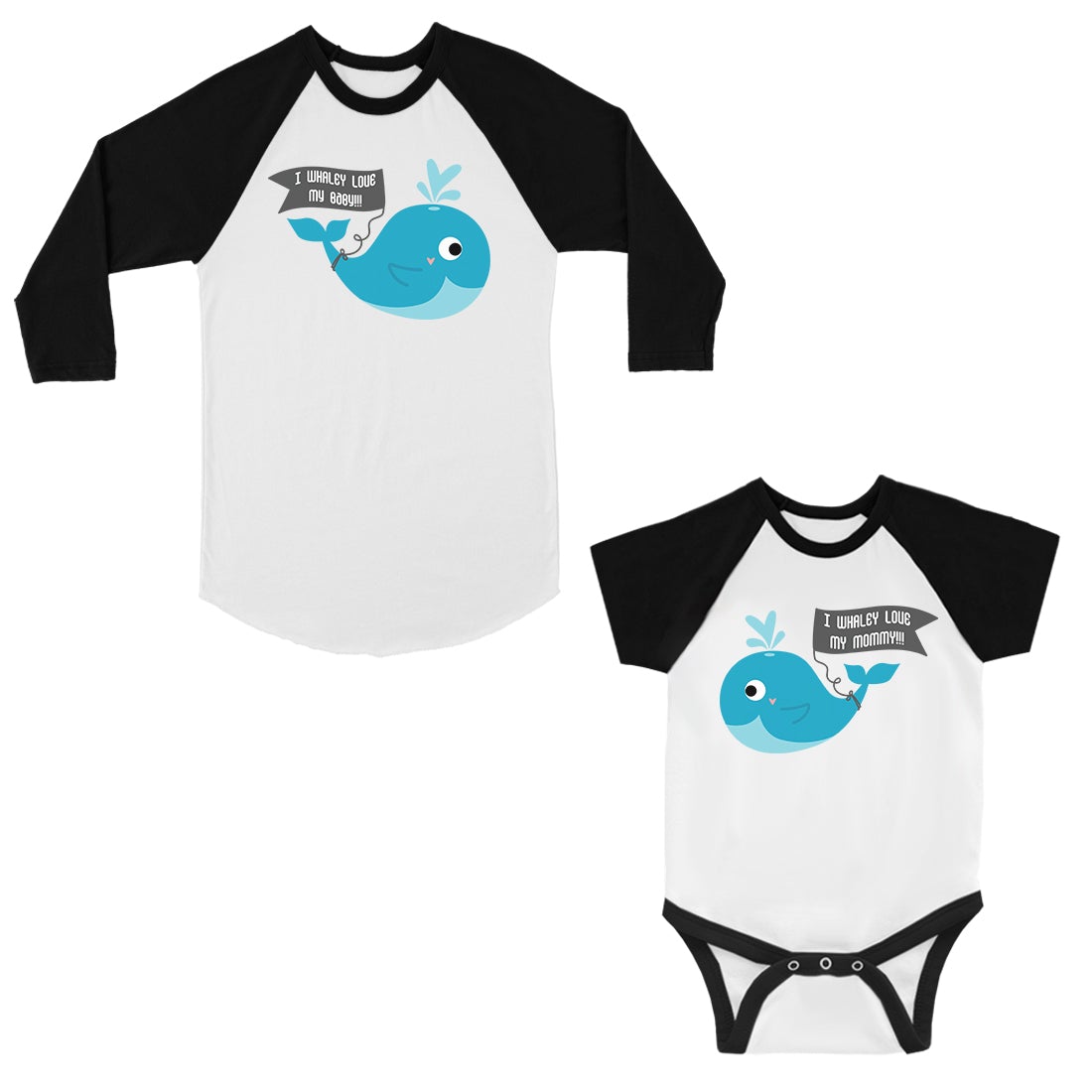 Whaley Love Baby Mom Mom and Baby Matching Baseball Jerseys Gifts Black and White