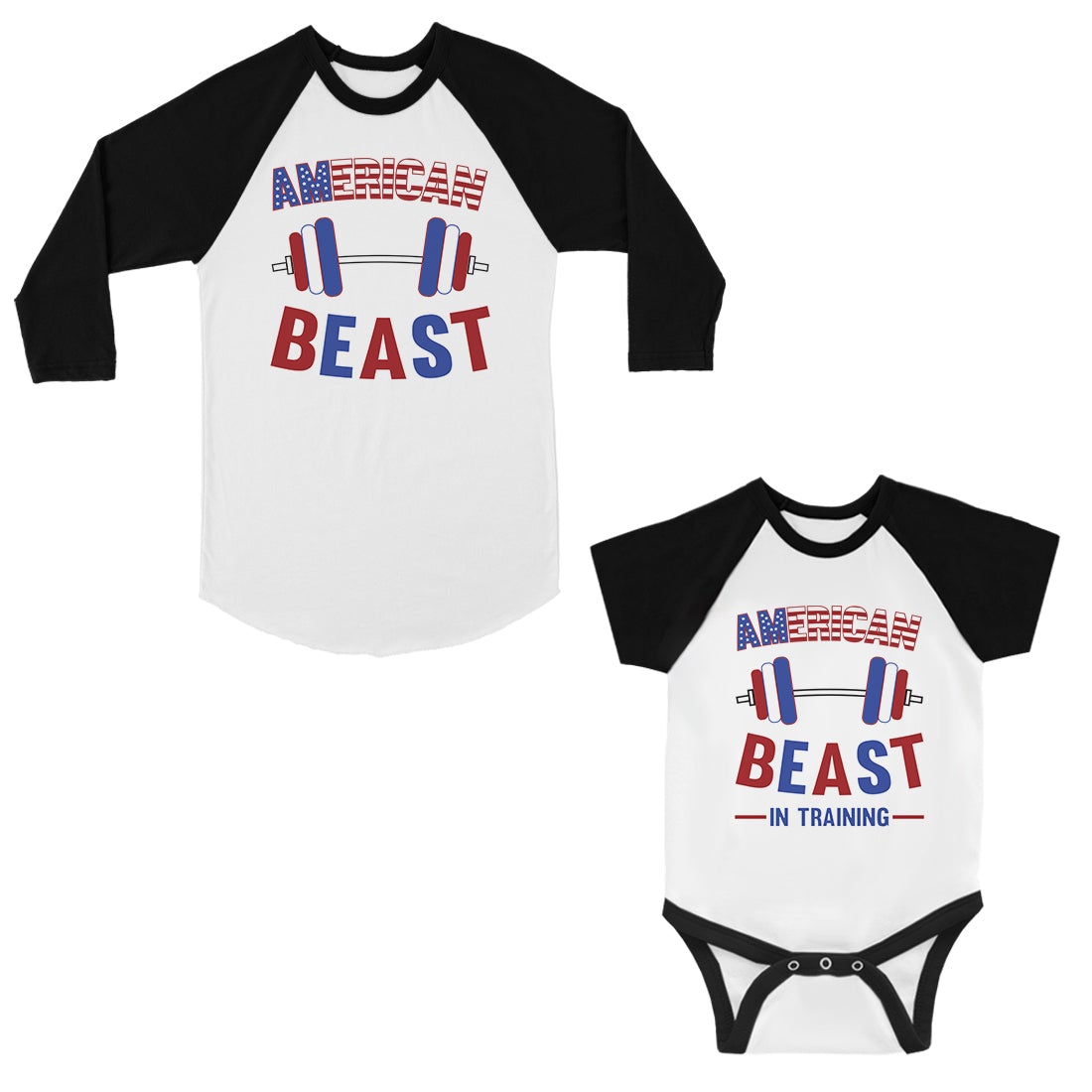 American Beast Training Dad Baby Matching Baseball Shirts Infant