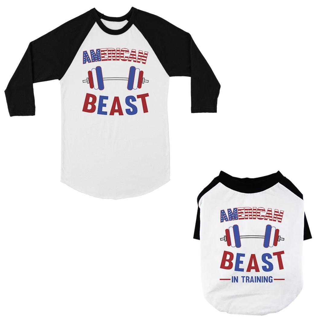 American Beast Training Small Pet and Dad Matching Baseball Jerseys