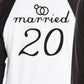 Married Since Custom Matching Couple Black And White Baseball Shirts