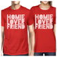 Homie Lover Friend Matching Couple Red Shirts