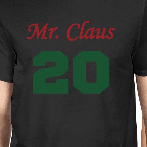 Mr. And Mrs. Claus Matching Couple Black Shirts