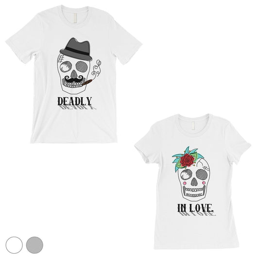 Deadly In Love Matching Couple Gift Shirts White