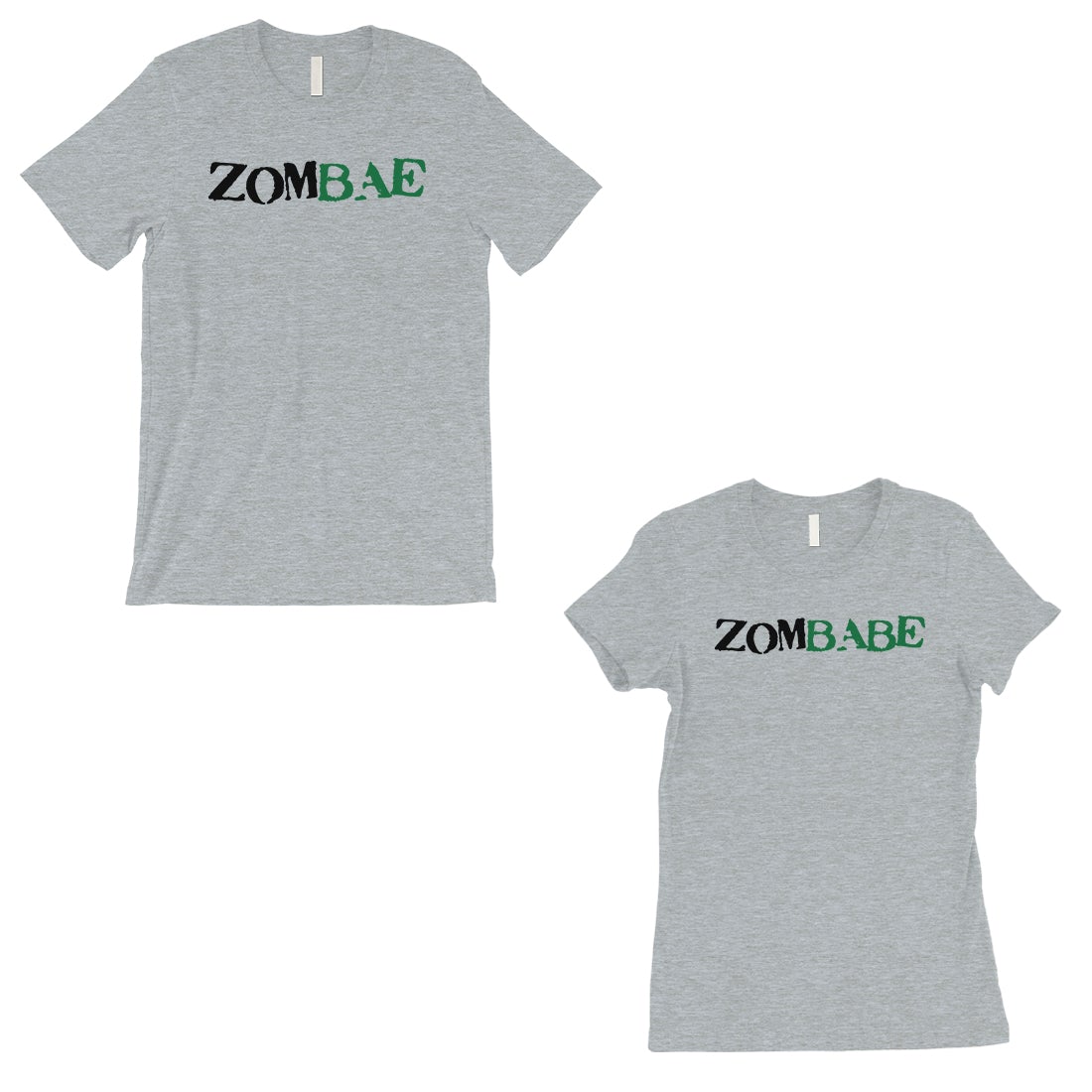 Zombae And Zombabe Matching Couple Gift Shirts Gray