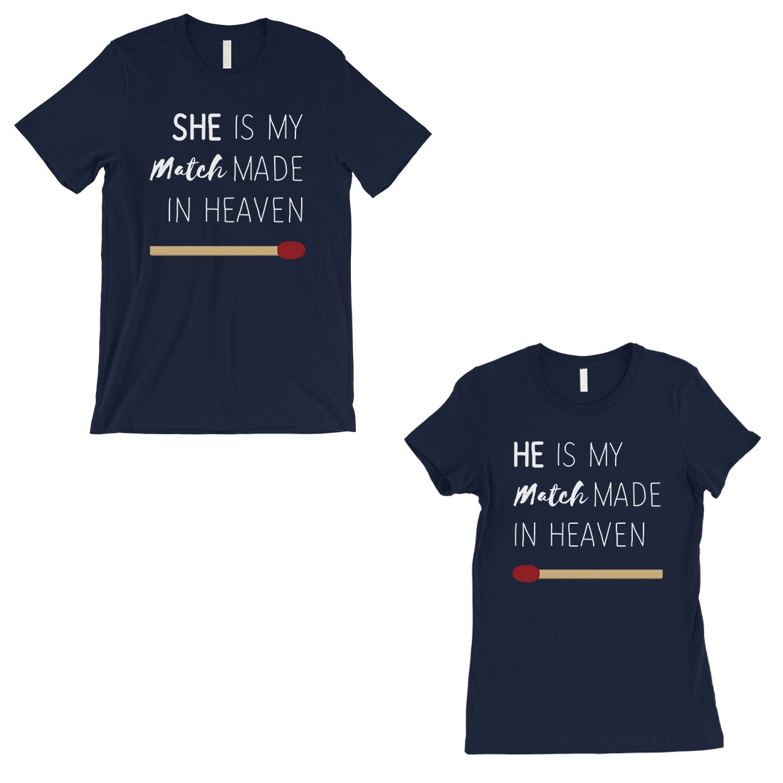 Match Made In Heaven Matching Couple Gift Shirts Navy Wedding Gift