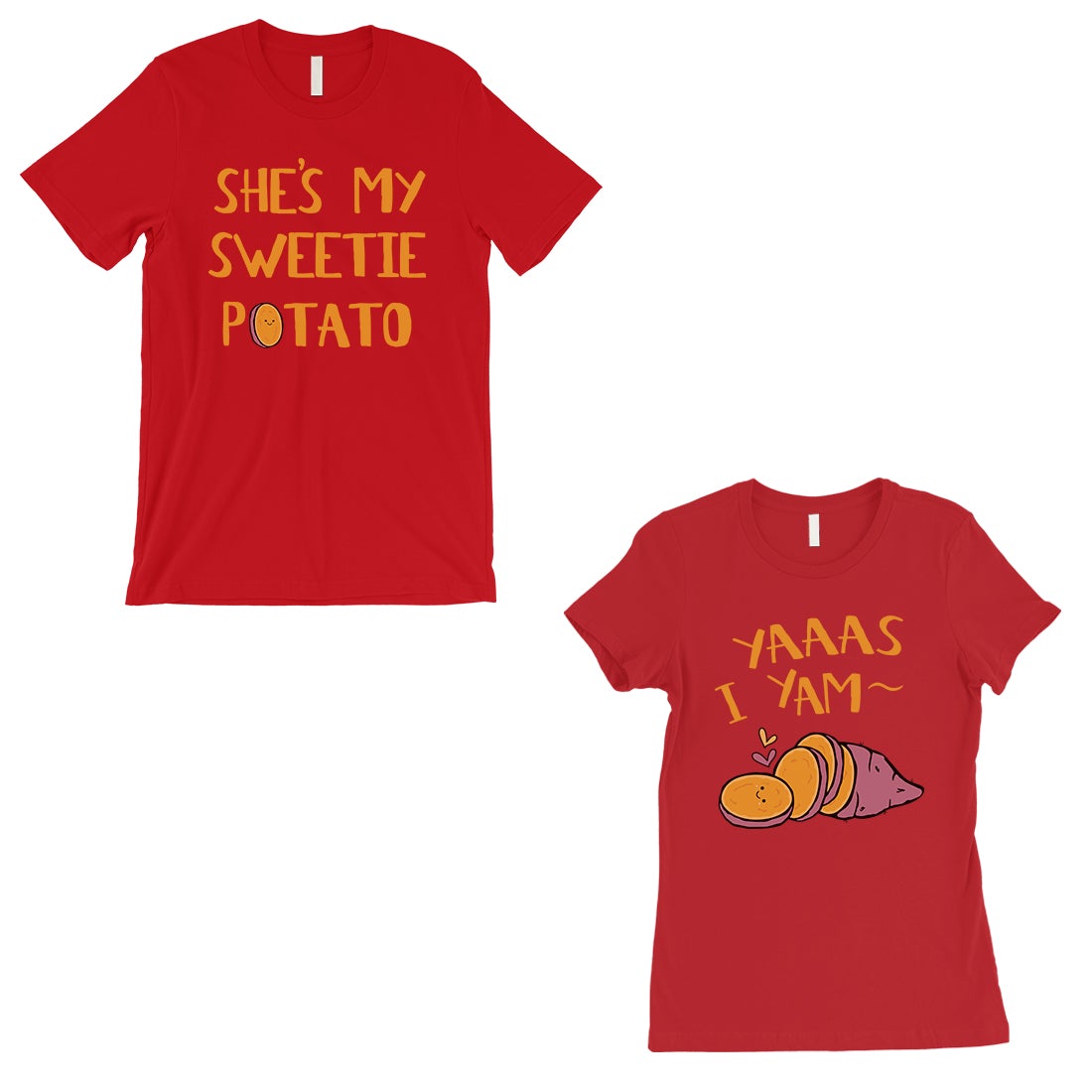 Sweet Potato Yam Matching Couple Gift Shirts Red For Newlywed Gift