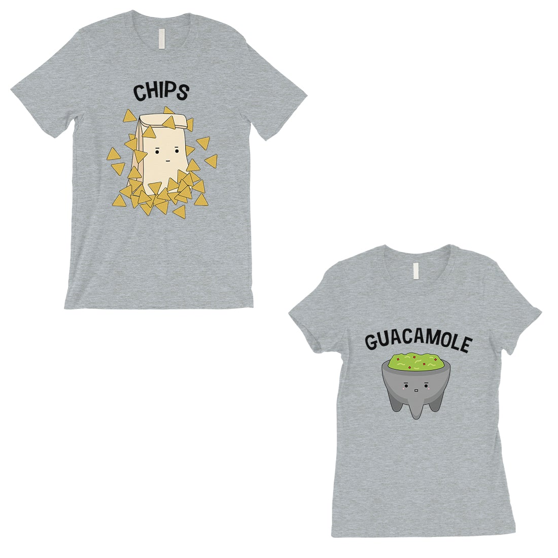 Chips & Guacamole Matching Couple Gift Shirts Grey For Newlywed