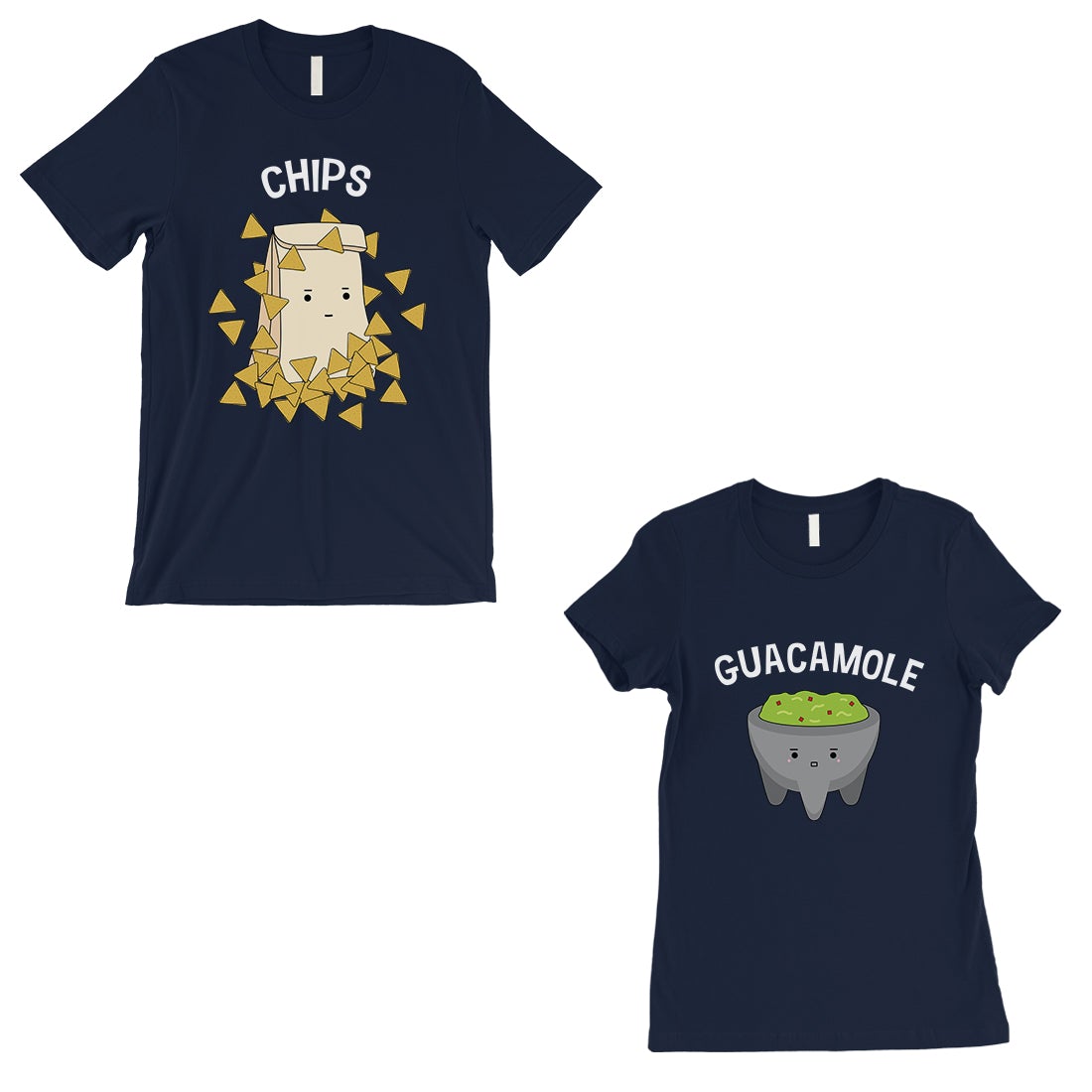 Chips & Guacamole Matching Couple Gift Shirts Navy For Wedding