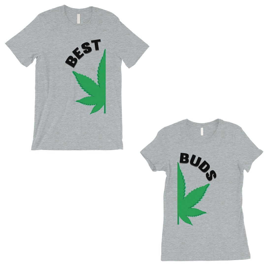 Best Buds Marijuana Matching Couple T-Shirts Grey Wedding Gift