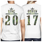 King And Queen Military Pattern Custom Matching Couple White Shirts