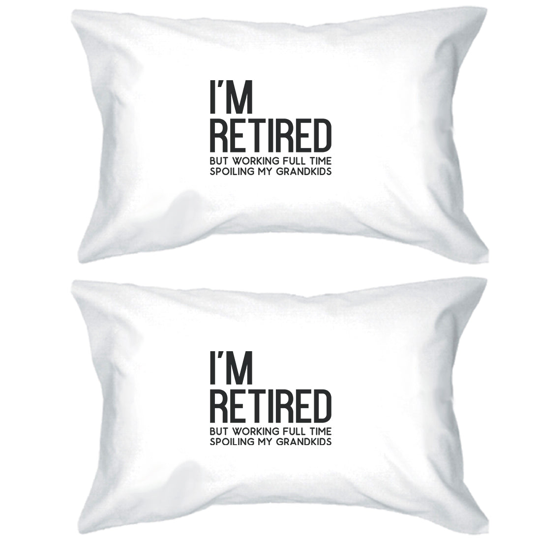 Retired Grandkids Special Pillowcases Standard Size Pillow Covers White