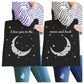 Moon And Back BFF Matching Canvas Bags Foldable Washable Reusable Black