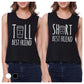 Tall Short Cup BFF Matching Crop Top Womens Graphic Cropped Shirts Black