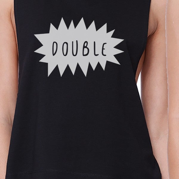 Double Trouble BFF Matching Black Crop Tops