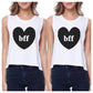 Bff Hearts BFF Matching White Crop Tops