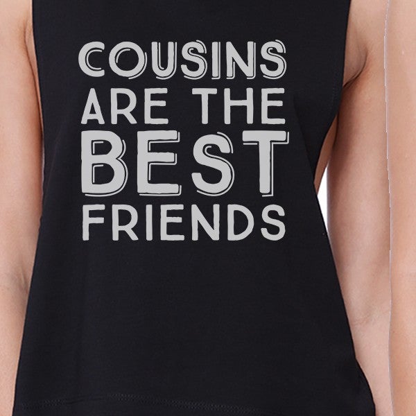 Cousins Are The Best Friends BFF Matching Black Crop Tops
