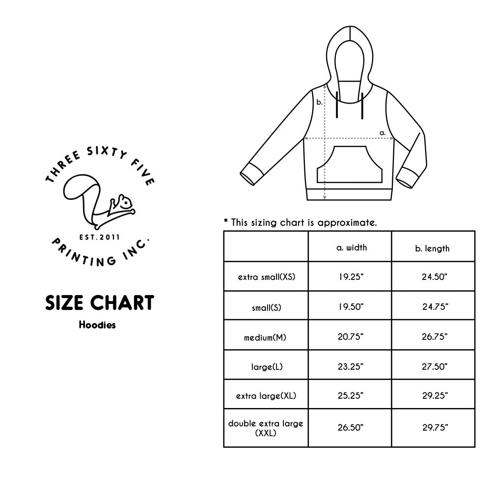 Ying And Yang BFF Hoodies Friendship Matching Hooded Sweatshirts Size Chart