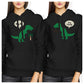 Hug Me T-rex BFF Hoodies Cute Matching Friendship Hooded Sweatshirt Black