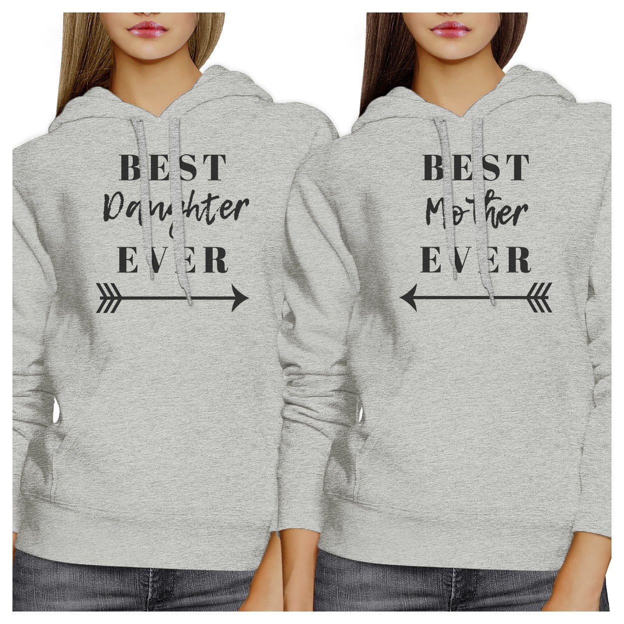 Best Daughter Mother Ever Grey Couple Hoodie Funny Gifts For Moms - 365 In Love