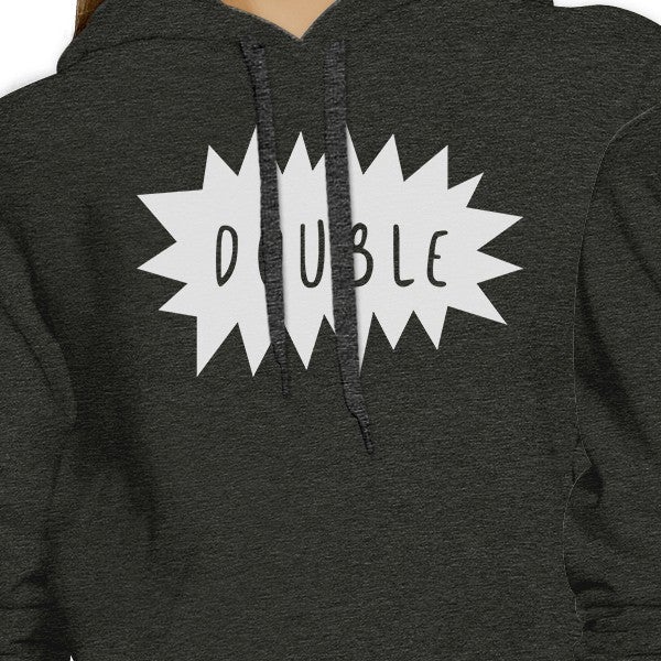 Double Trouble BFF Matching Dark Grey Hoodies