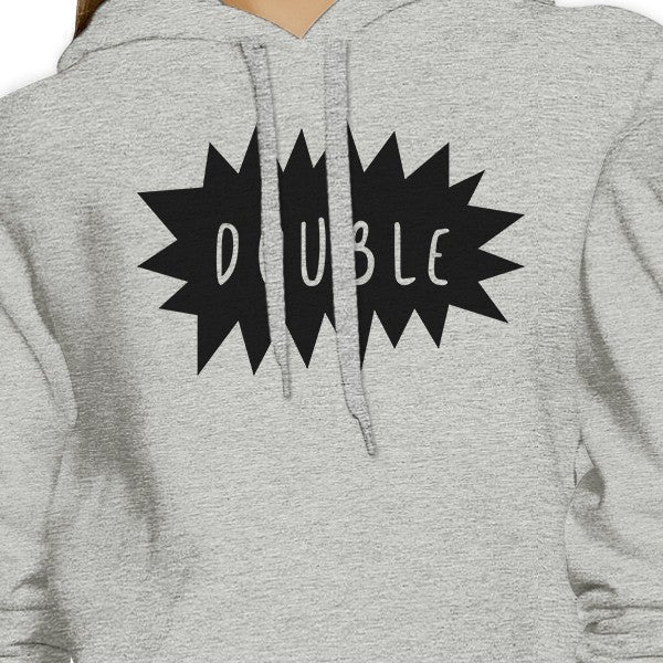 Double Trouble BFF Matching Grey Hoodies