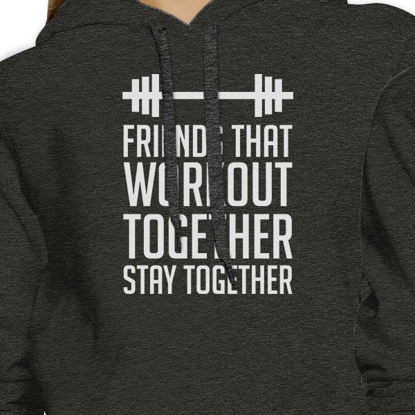 Friends That Workout Together BFF Matching Dark Grey Hoodies
