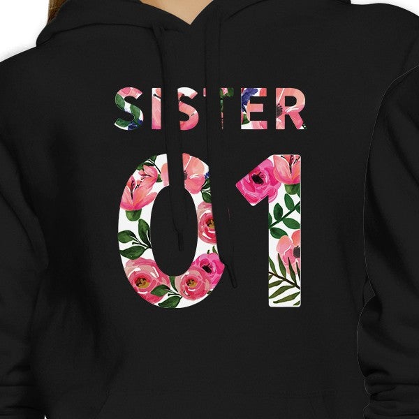 Sister 01 BFF Matching Black Hoodies
