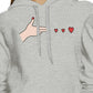 Gun Hands With Hearts BFF Matching Grey Hoodies