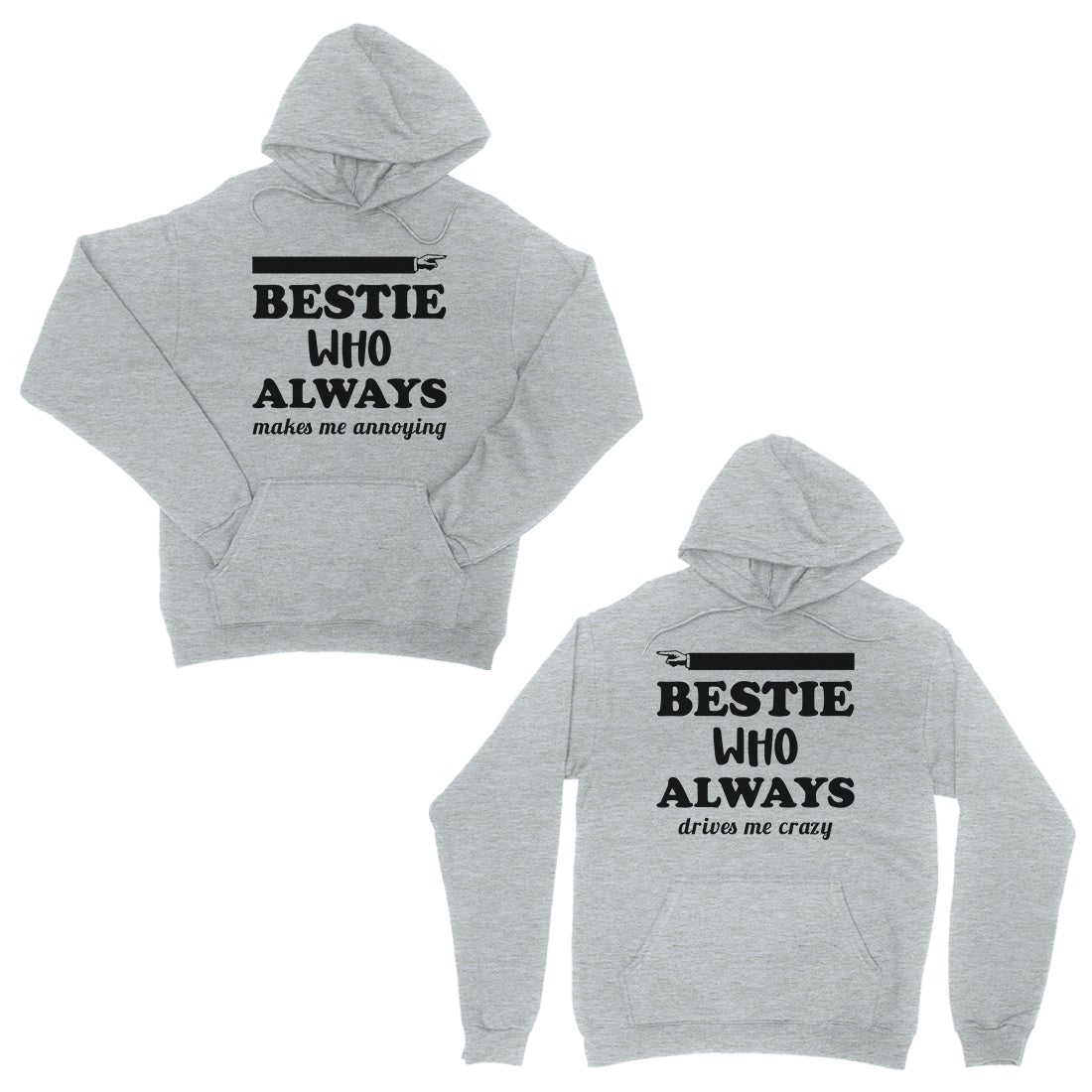 Bestie Always Matching Tops Unisex Pullover Hoodies For BFF Gift Gray