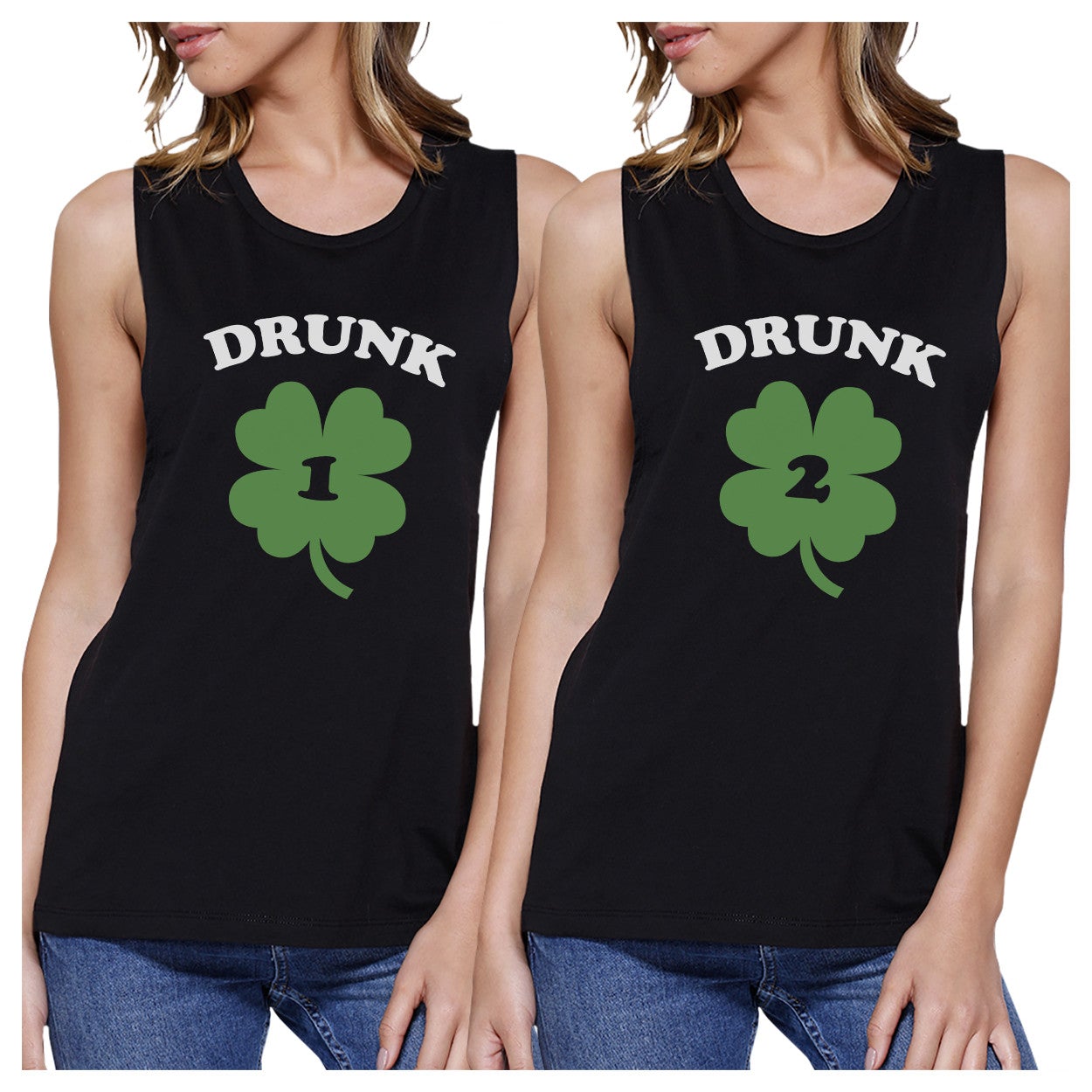 Drunk1 Drunk2 Womens Black Muscle Tee Cute Marching Top St Patricks - 365 In Love