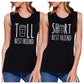 Tall Short Cup BFF Matching Tank Tops Womens Funny Friends Gifts Black