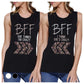 BFF Floral Crazy BFF Matching Tank Tops Womens Sleeveless T-Shirt Black