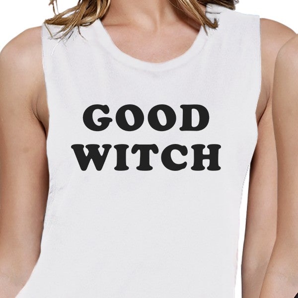 Good Witch Bad Witch BFF Matching White and Black Muscle Tops