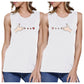 Gun Hands With Hearts BFF Matching White Muscle Tops