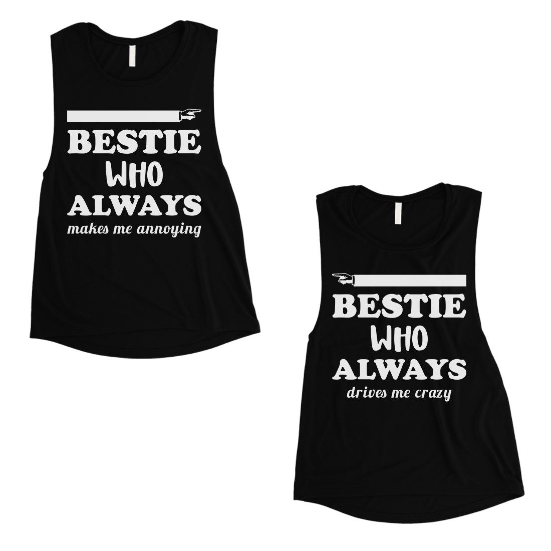 Bestie Always Womens BFF Matching Muscle Tank Tops For Best Friends Black