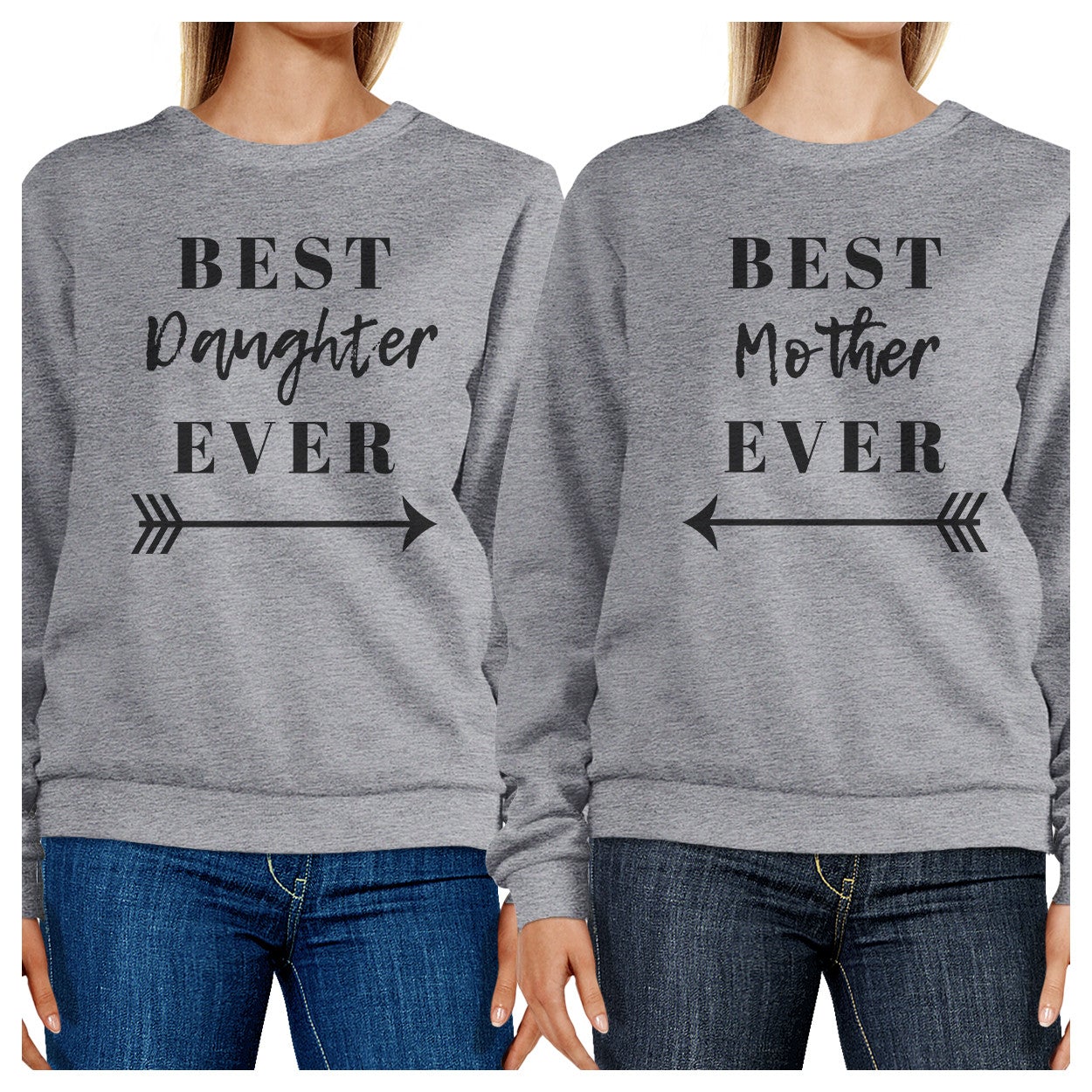 Best Daughter Mother Ever Grey Matching Sweatshirts Pullover Fleece - 365 In Love