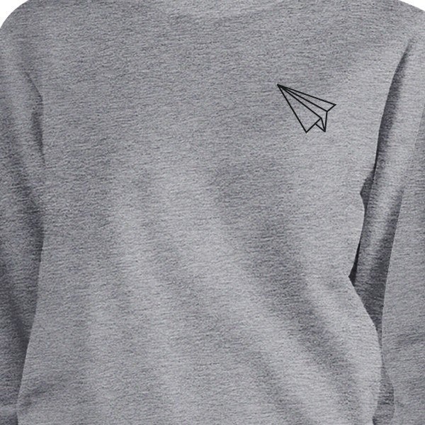 Origami Plane And Boat BFF Matching Grey Sweatshirts