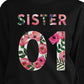 Sister 01 BFF Matching Black Sweatshirts