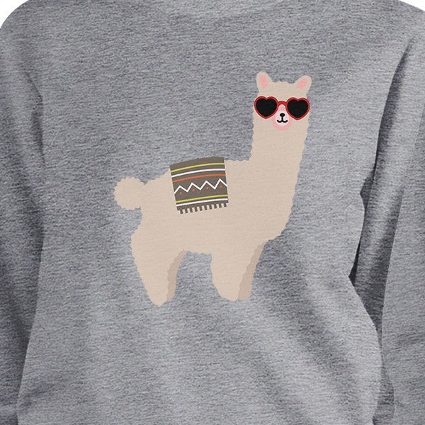 Llamas With Sunglasses BFF Matching Grey Sweatshirts