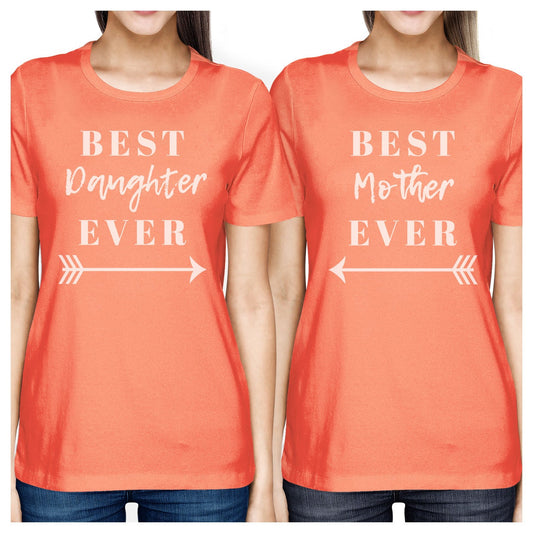 Best Daughter & Mother Ever Peach Womens Graphic T Shirts - 365 In Love