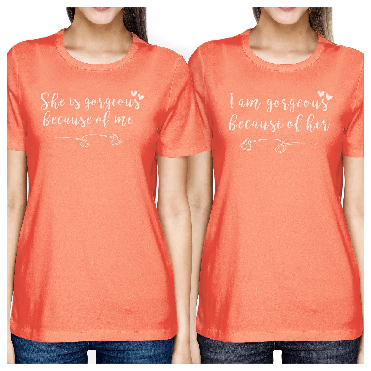 She Is Gorgeous Peach Womens Matching Tee Best Mothers Day Gifts - 365 In Love