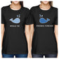 Whale Be Friend Forever BFF Matching Graphic Tshirt Cotton Crewneck Black