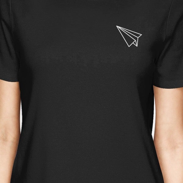 Origami Plane And Boat BFF Matching Black Shirts