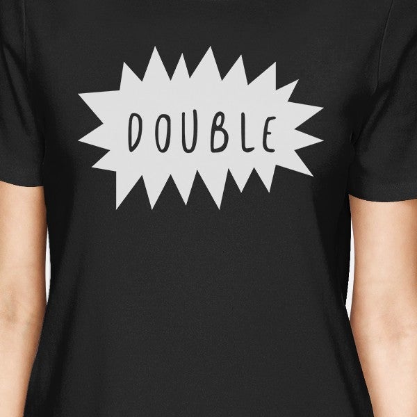 Double Trouble BFF Matching Black Shirts