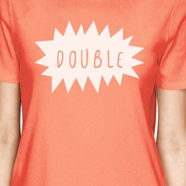 Double Trouble BFF Matching Peach Shirts